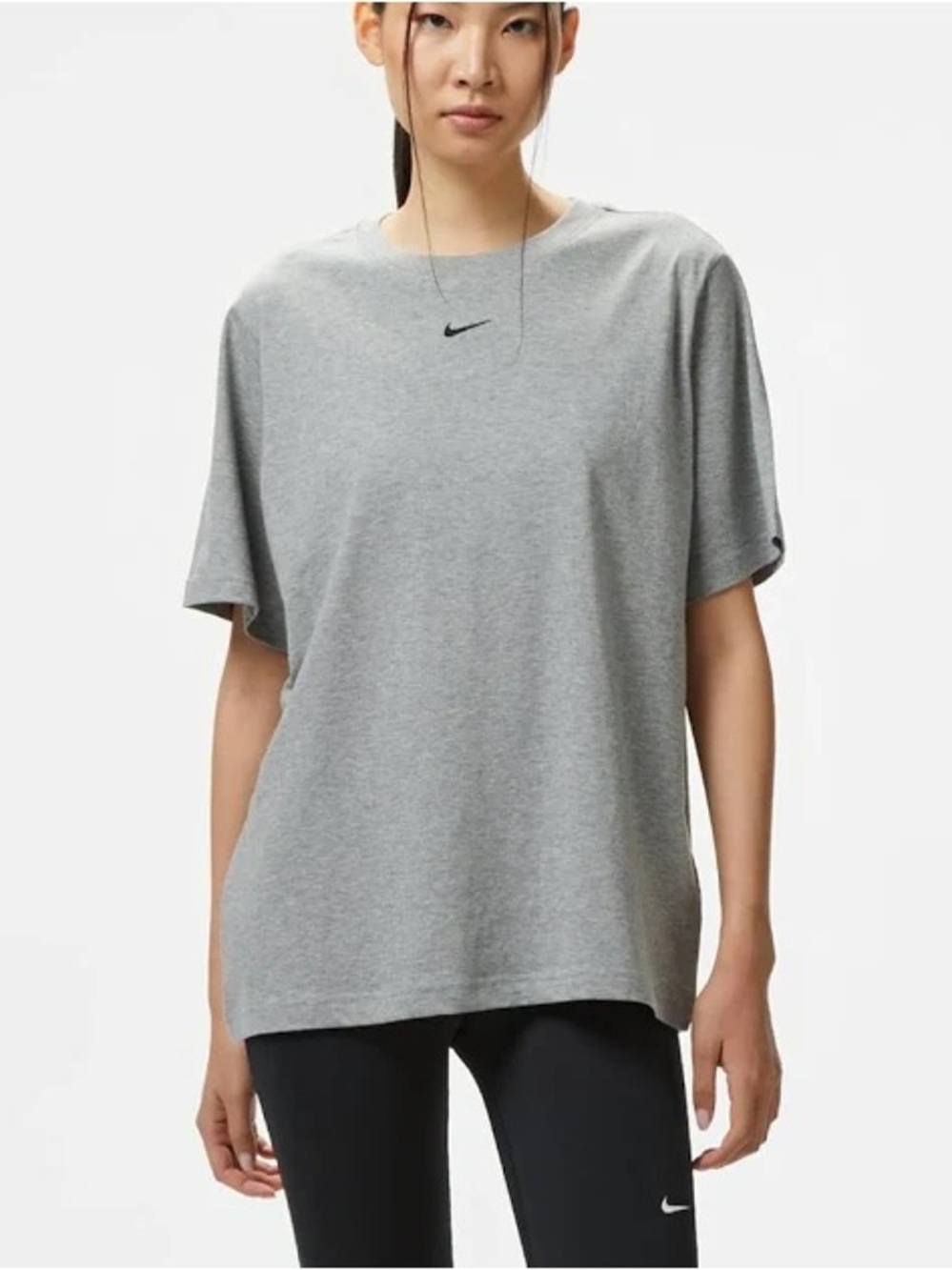 Nike Sportswear Classic Essential T-Shirt Dark Grey Heather/Black S. NWT